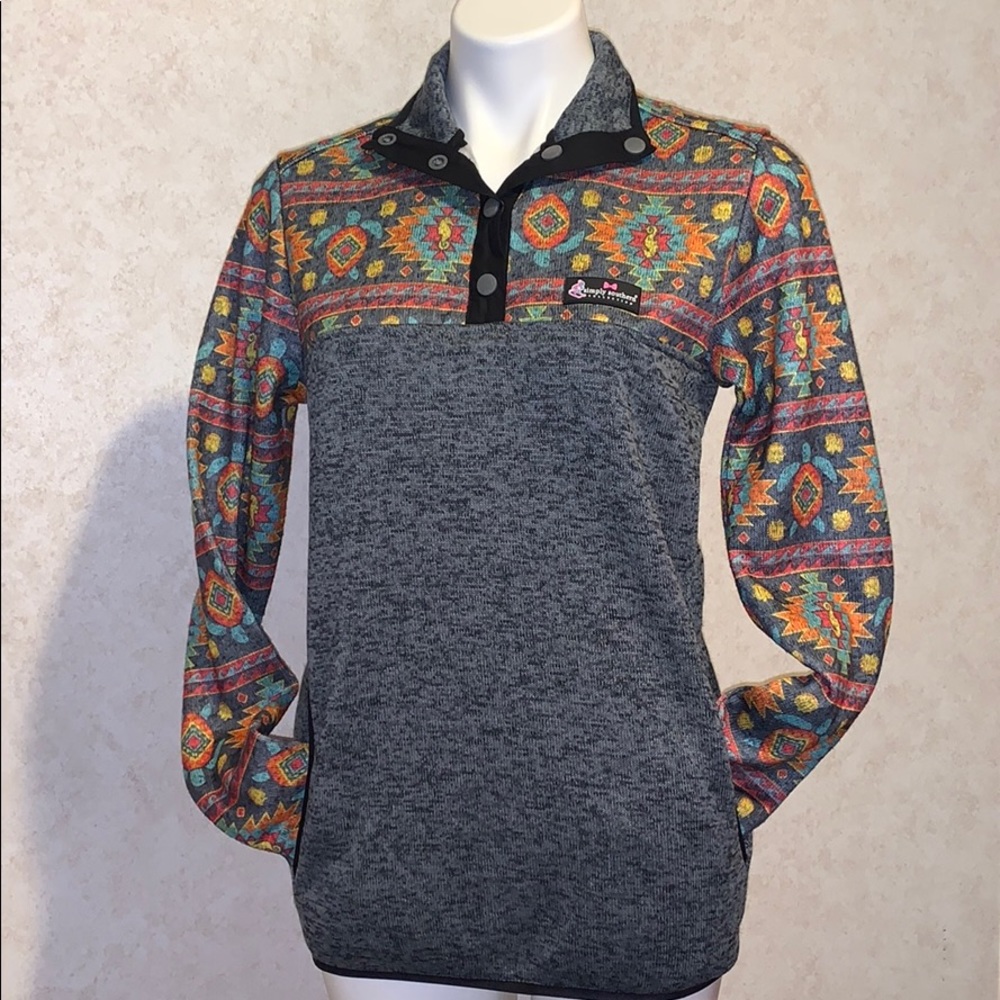 NWT simply southern Aztec boho pullover sweatshirt